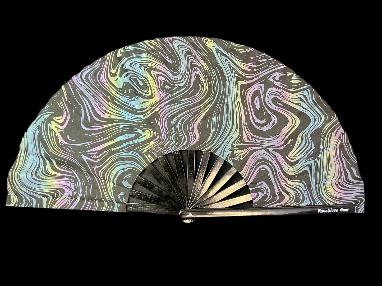Midnight Ripple UV-reactive hand Fan - RaveWave Gear